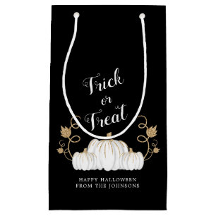 Sacola Para Presentes Pequena Truque Ou Tratar Preto De Abóbora De Halloween