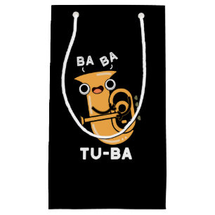Sacola Para Presentes Pequena Tu-ba Piadas engraçadas de Tuba Fundo Escuro
