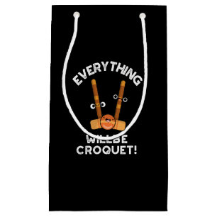 Sacola Para Presentes Pequena Tudo Será Esportivo Croquet Pun Dark BG