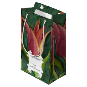 Sacola Para Presentes Pequena Tulipa Vermelha Gorda