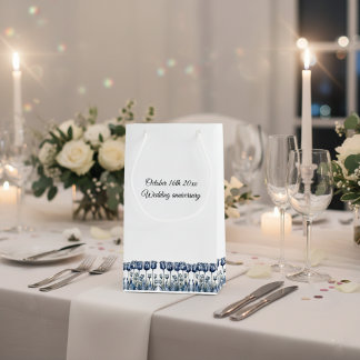 Sacola Para Presentes Pequena Tulipas no Azul Delft