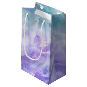 Sacola Para Presentes Pequena Turbilhão de nuvens azul e roxa