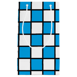 Sacola Para Presentes Pequena Turquesa e preto com destaque