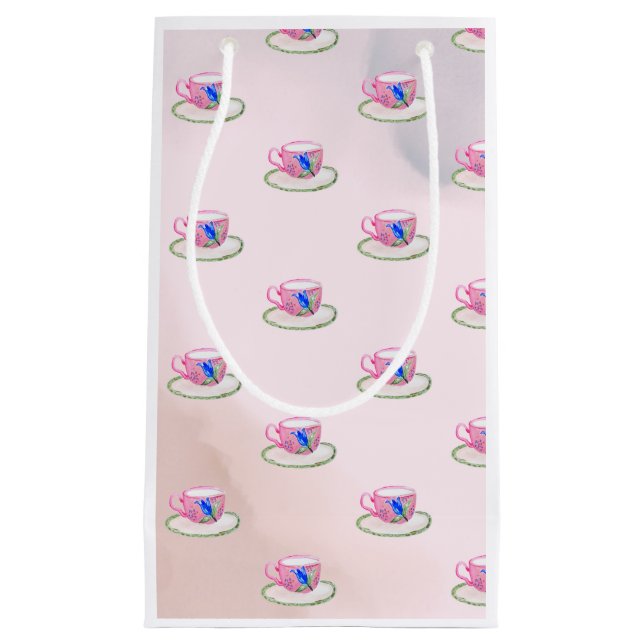 Sacola Para Presentes Pequena Twins Tea para Dois Tea Cup (Frente)