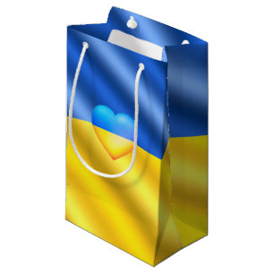 Sacola Para Presentes Pequena Ucrânia - Paz - Bandeira Ucraniana - Liberdade