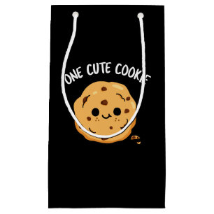 Sacola Para Presentes Pequena Um Biscoito Bonito Engraçado Comida Pun Escuro BG