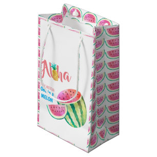 Sacola Para Presentes Pequena Um em Melão Tropical Watermelon Pink
