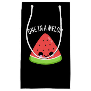 Sacola Para Presentes Pequena Um Em Um Melão Funny Watermelon Pun Dark BG