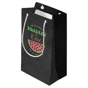 Sacola Para Presentes Pequena Um Em Um primeiro aniversario De Quadro Melão