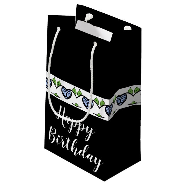 Sacola Para Presentes Pequena Um feliz aniversário (Verso inclinado)