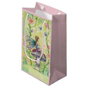 Sacola Para Presentes Pequena Um Lugar Feliz Flor Fada Arte Fantasia