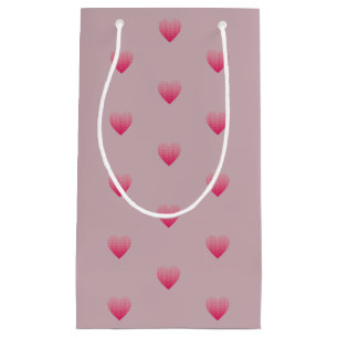 Sacola Para Presentes Pequena Um pequeno padrão de corações cor-de-rosa escamote