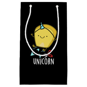 Sacola Para Presentes Pequena Uni-corn Funny Corn Piada Fundo Escuro