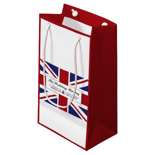 Sacola Para Presentes Pequena Union Jack Flag British Wedding (Frente inclinada)