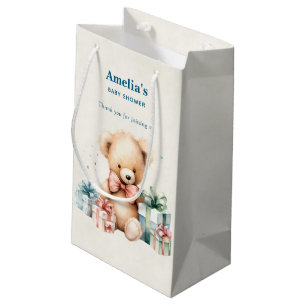 Sacola Para Presentes Pequena Urso de Teddy Bonito com Chá de fraldas de Present
