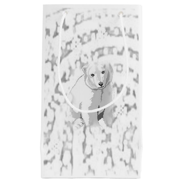 Sacola Para Presentes Pequena Urso Polar do Saco do Presente (Frente)