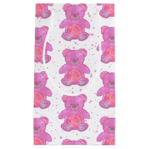 Sacola Para Presentes Pequena Urso Rosa-Rosa-Cor-de-Rosa-Bonito