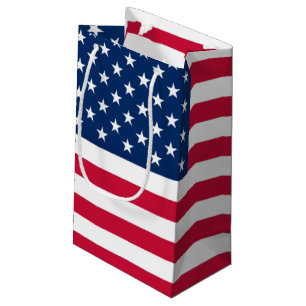 Sacola Para Presentes Pequena USA Flag Gift Bag American Patriotic