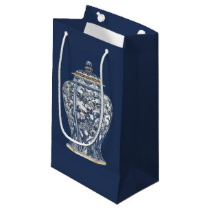 Sacola Para Presentes Pequena Vase de Porcelana Azul e Branco pelo Vision Studio