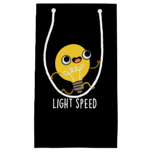 Sacola Para Presentes Pequena Velocidade leve Funny Running Bulb Pun Dark BG