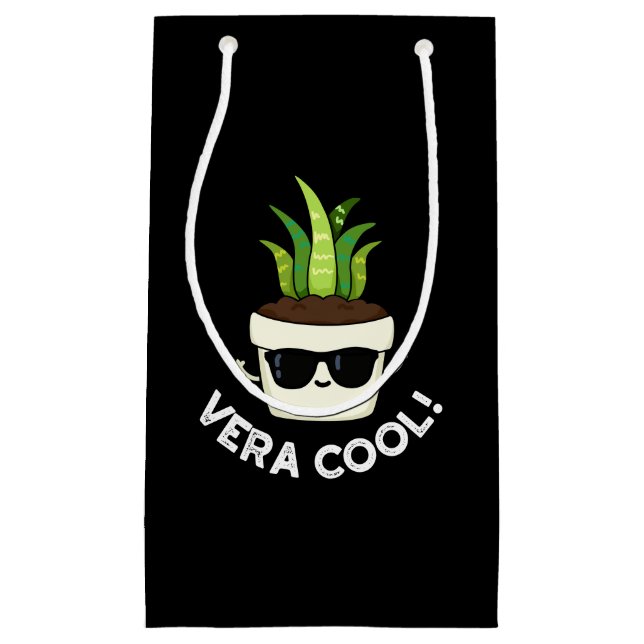 Sacola Para Presentes Pequena Vera Legal Funny Aloe Vera Pun Dark BG (Frente)