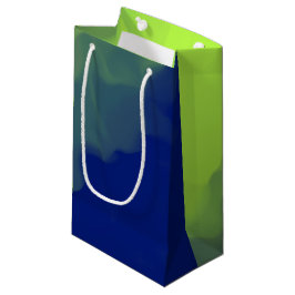 Sacola Para Presentes Pequena Verde Fumê e Azul Escuro