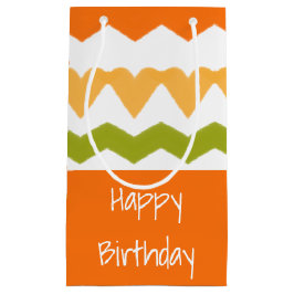 Sacola Para Presentes Pequena Verde Laranja E Branco