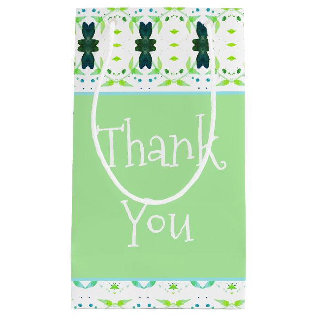 Sacola Para Presentes Pequena Verde Suave Bonito (Frente)