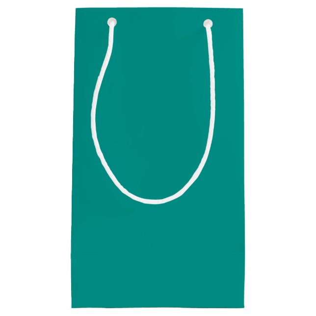 Sacola Para Presentes Pequena Verde Teal Sólido (Frente)