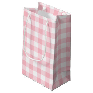 Sacola Para Presentes Pequena Verificações de Gingham de grandes dimensões, rosa