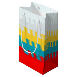 Sacola Para Presentes Pequena Vermelho Azul Amarelo Branco Cinza Chic Padrão Úni