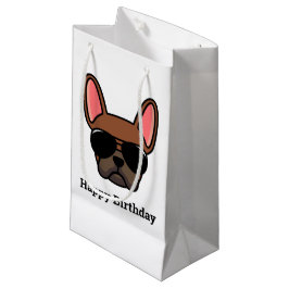 Sacola Para Presentes Pequena Vermelho Bonito Fawn Buldogue Francês Face Pequeno