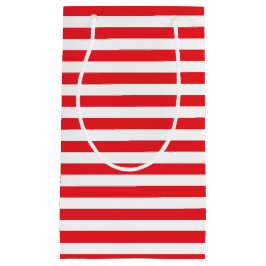 Sacola Para Presentes Pequena Vermelho e branco listra o saco do presente