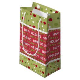 Sacola Para Presentes Pequena Vermelho Natal, Branco e Verde