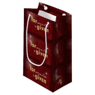 Sacola Para Presentes Pequena Verso da bíblia do Natal