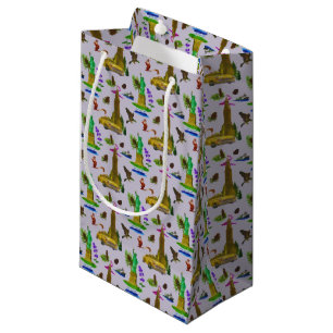 Sacola Para Presentes Pequena Viagens vintage Skyline New York Liberty Autumn
