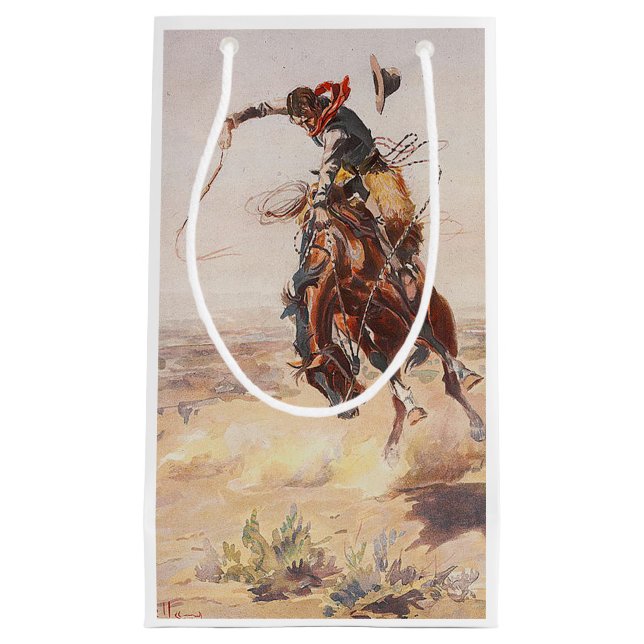 Sacola Para Presentes Pequena Vida do vaqueiro do T (Frente)