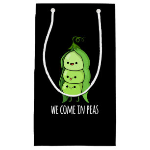 Sacola Para Presentes Pequena Viemos Em Ervilhas Engraçadas Pea Pun Dark BG