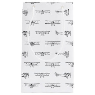 Sacola Para Presentes Pequena Vintage Airplanes Aviation Themed COR PERSONALIZAD