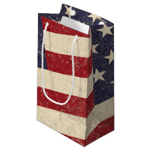 Sacola Para Presentes Pequena Vintage American Flag 4 de julho CHURRASCO desboto