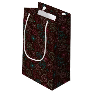 Sacola Para Presentes Pequena vintage do papel de parede de india da flor de