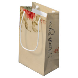 Sacola Para Presentes Pequena Vintage Floral Obrigado A Favor Do Gift Bag