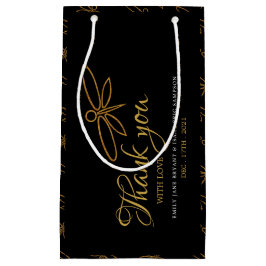Sacola Para Presentes Pequena Vintage Gold Foil Dragonfly Favor Casamento