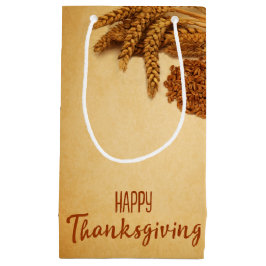 Sacola Para Presentes Pequena Vintage Happy Thankanding Wheat Corn