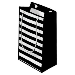 Sacola Para Presentes Pequena Vintage listras negras e brancas clássicas