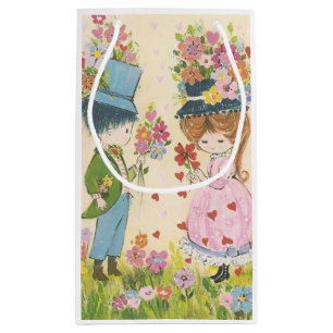 Sacola Para Presentes Pequena Vintage Love and Flowers