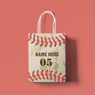 Sacola Para Presentes Pequena Vintage Personalizado Nome do Baseball Número Retr