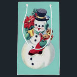 SACOLA PARA PRESENTES PEQUENA VINTAGE RETRO CHRISTMAS SNOWMAN<br><div class="desc">BABY BLUE NATAL VINTAGE SNOWMAN.</div>