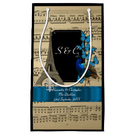 Sacola Para Presentes Pequena Vintage romântico Paris casado personalizado