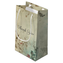 Sacola Para Presentes Pequena Vintage Winter Floral Obrigado A Favor Do Gift Bag